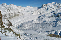 Monte Rosa (4634 m, Dufourspitze) mit Gornergletscher